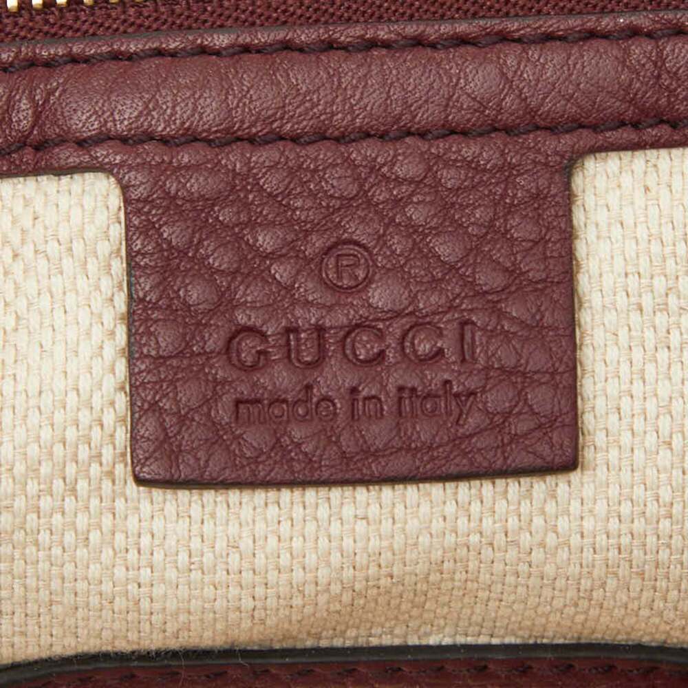 GUCCI Red Leather Shoulder Bag - Picture 10 of 12